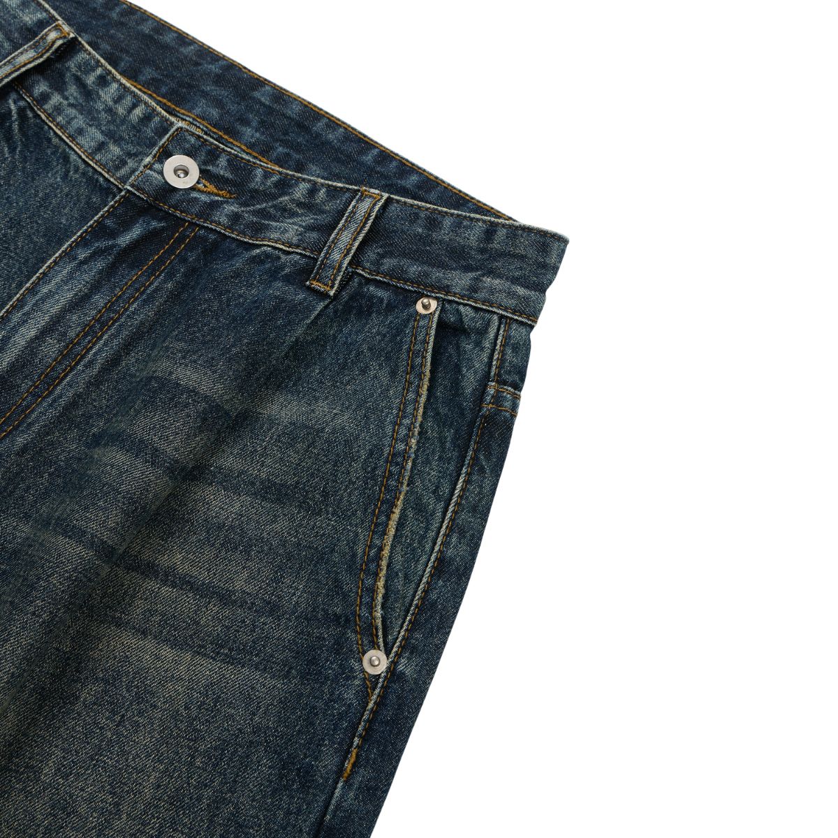 Vintage Washed Relaxed Crinkled Denim Jeans