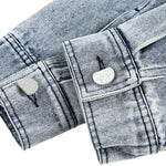Designer Loose Retro Denim Jacket with Pocket Accent