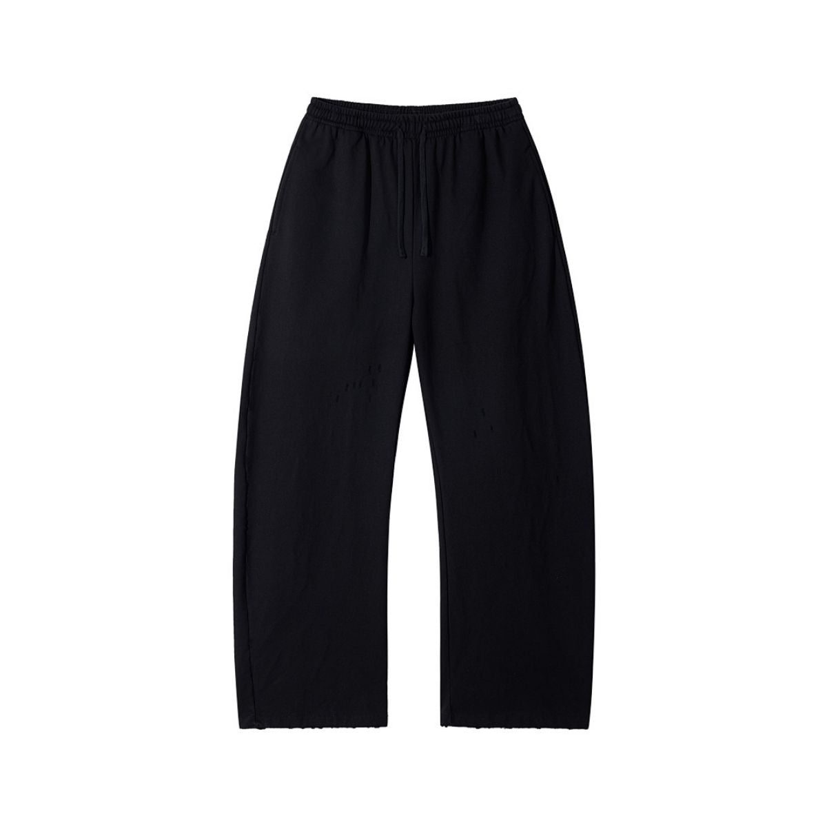 Heavyweight Washed Slit‑Destroyed Curved Wide Leg Pants