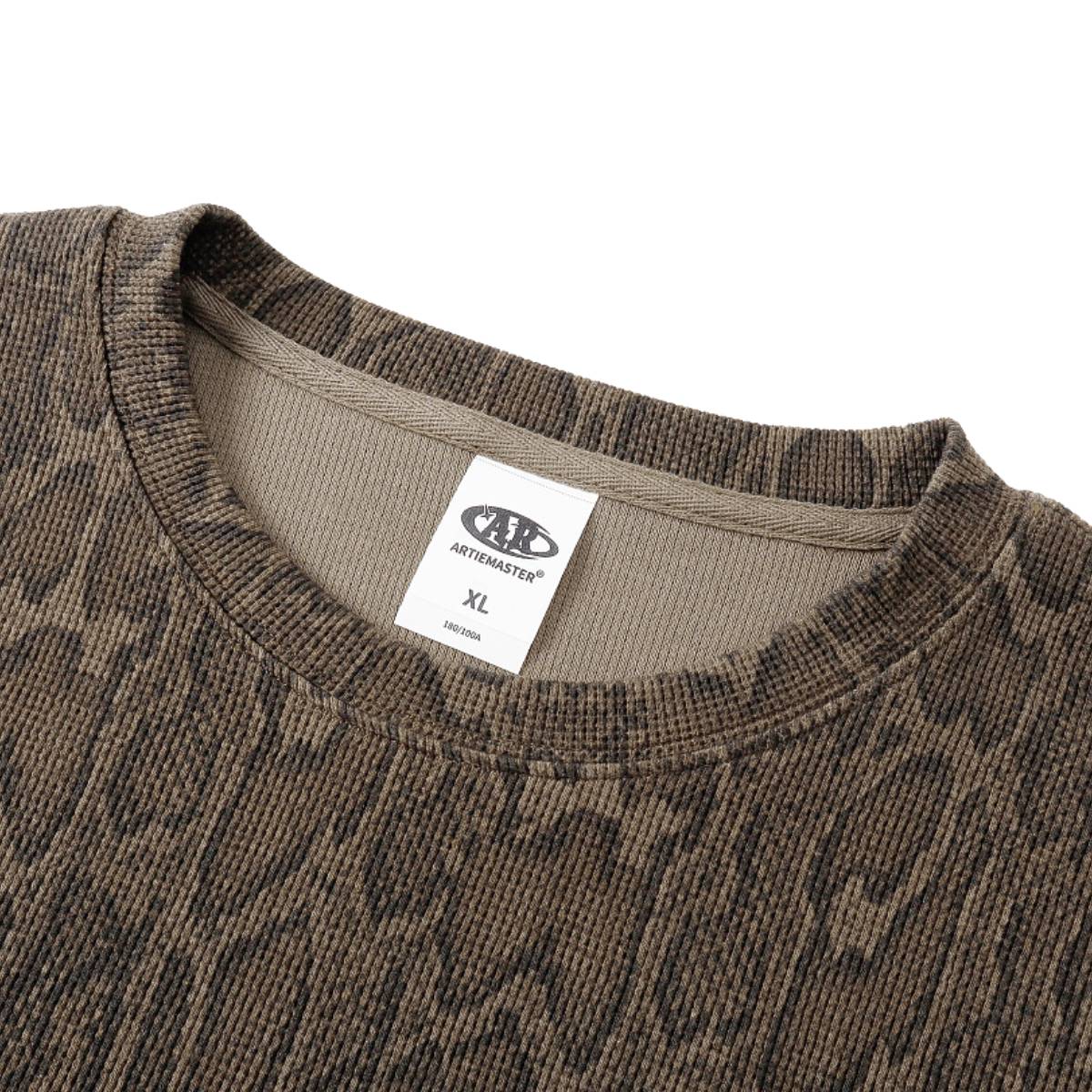 Vintage Snake Texture Waffle Long-Sleeve T-Shirt