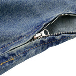 Falda vaquera con bordado de perlas y lavado vintage