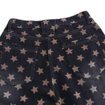 Vintage Star Print Loose Wide-Leg Denim Pants