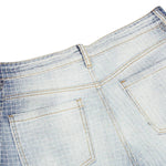 Washed Distressed Loose Fit Straight Denim Pants