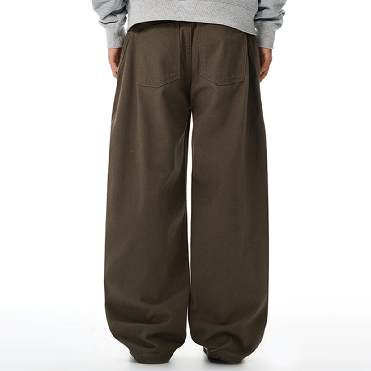 Curved Wide Leg High Waist Clean Stitch Workwear Pants