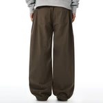 Curved Wide Leg High Waist Clean Stitch Workwear Pants