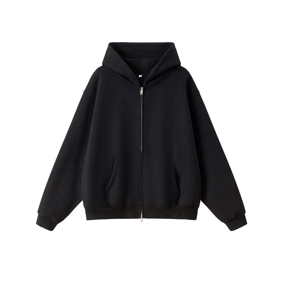 Old‑Money Boxy Fleece‑Lined Zip‑Up Hoodie