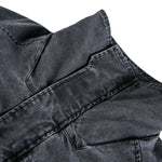 Stand Collar Vintage Washed Short-sleeved Denim Baseball Jacket