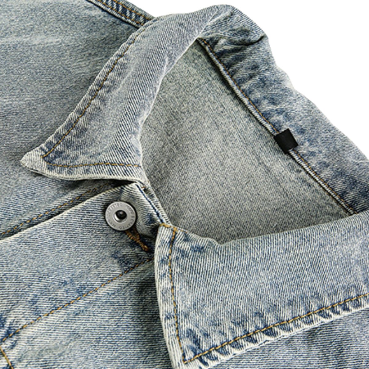 Unisex Loose Lazy Style Retro Cute Animal Embroidered Lapel Washed Denim Jacket