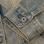 Niche Vintage Loose Tie Front Washed Denim Jacket
