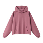 Boxy Raw‑Edge Distressed Hem Drop‑Shoulder Hoodie