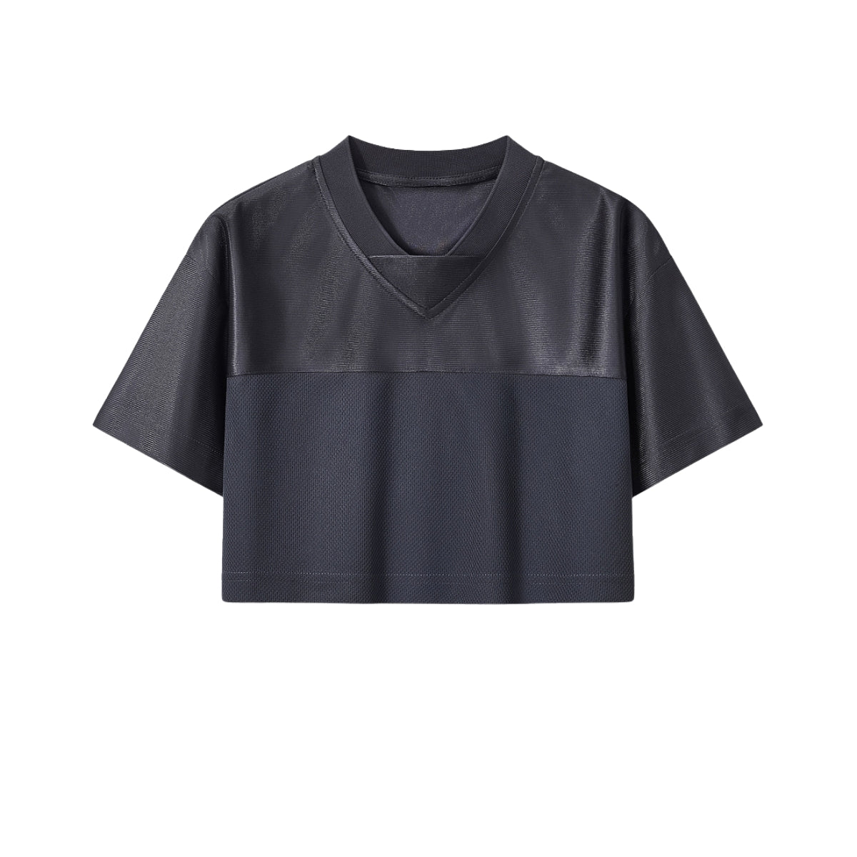 Cyber-Grunge Distressed Cutout Y2K Cropped Top