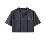 Cyber-Grunge Distressed Cutout Y2K Cropped Top