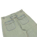 Vintage Patchwork Appliqué Wide-Leg Curved Barrel Jeans