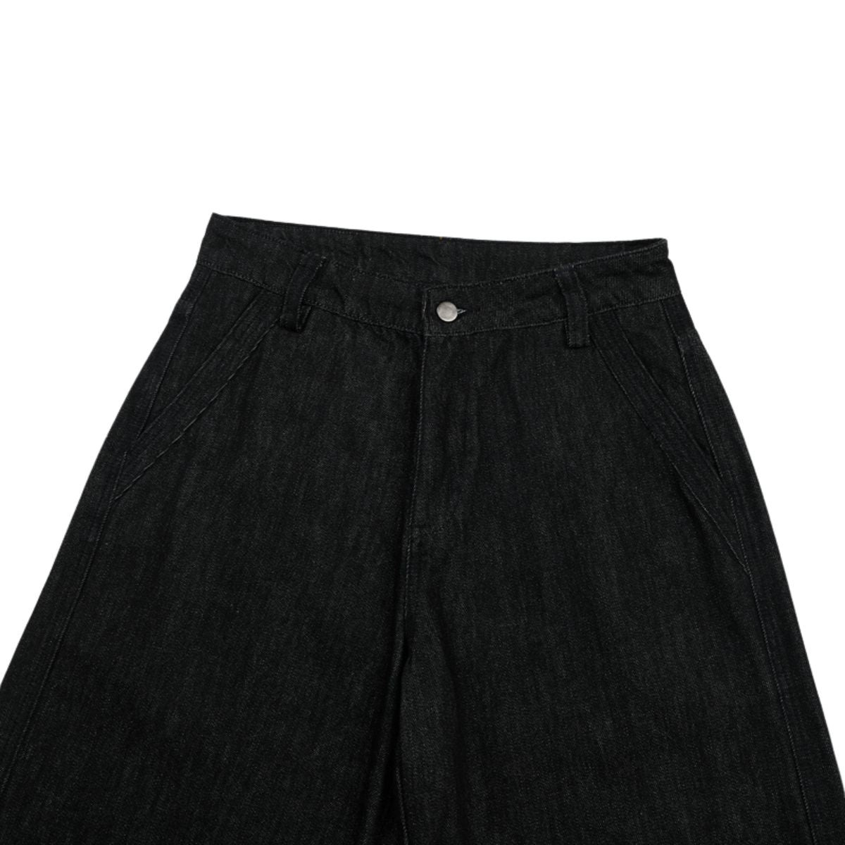 American Retro Black Pleated Jeans