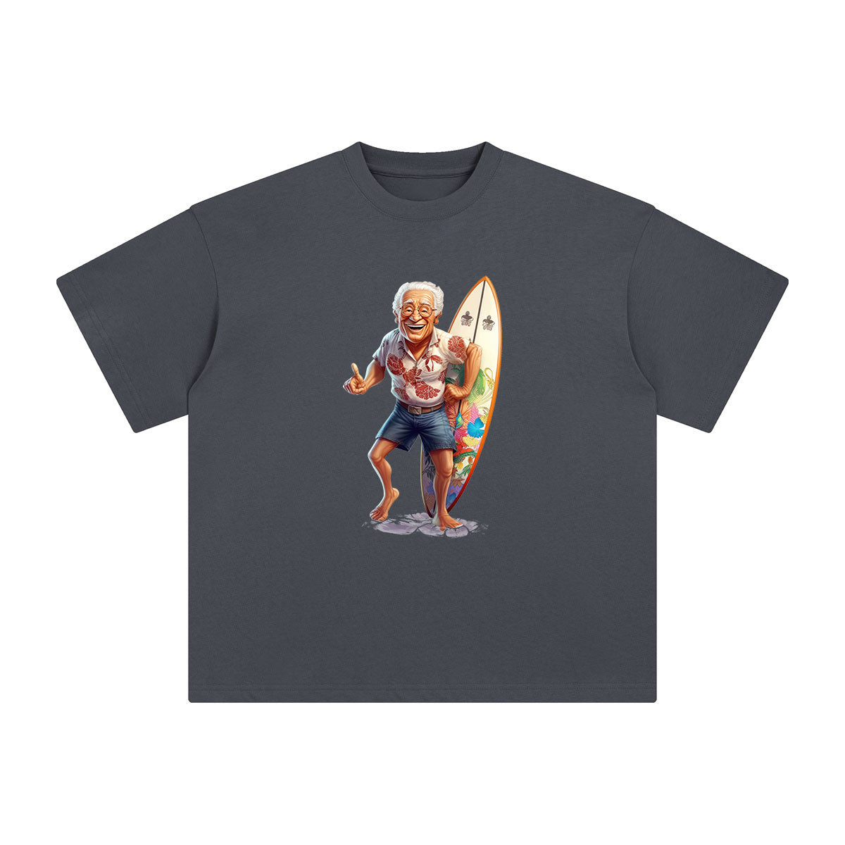 Grandpa Surfing Graphic Tee-INNBLAC Fashion Apparel