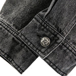 Stitched Diamond Design Relaxed Water-washed Denim Work Jacket