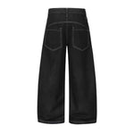 Vintage Hook-Front Barrel-Leg Denim Jeans