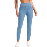 High-Waist Knit Denim Skinny Jeggings