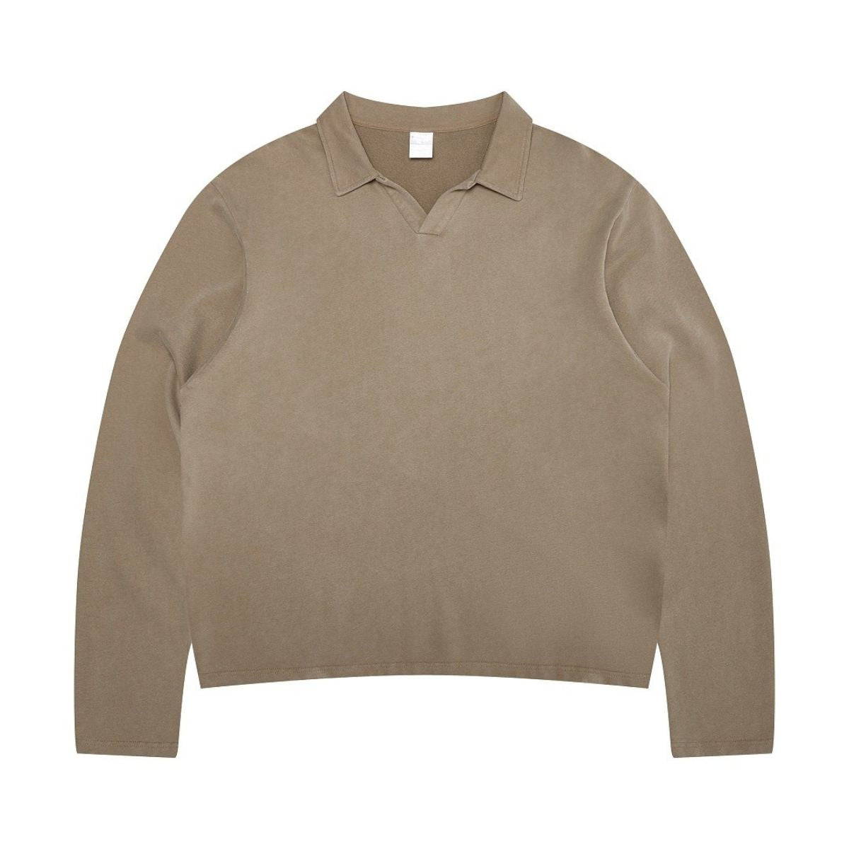 Seagull‑Collar Polo Vintage Washed Half‑Placket Sweatshirt