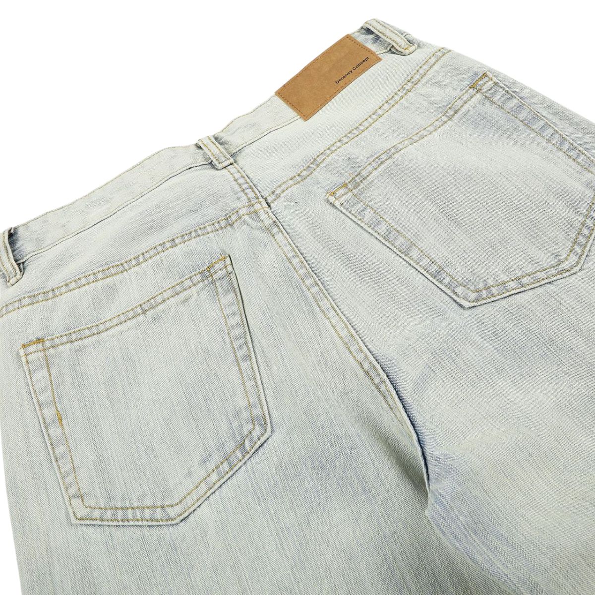 Vintage Light Wash Wide Leg Slub Denim Jeans