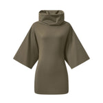 Wasteland‑Style Cowl Neck Flared Mid‑Sleeve Dress