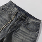 Decorative Rope Dark Wash Vintage Wide Leg Jeans