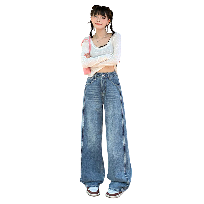 Whiskers Straight Leg Jeans-INNBLAC Fashion Apparel