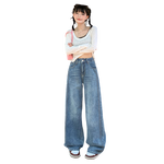 Whiskers Straight Leg Jeans-INNBLAC Fashion Apparel