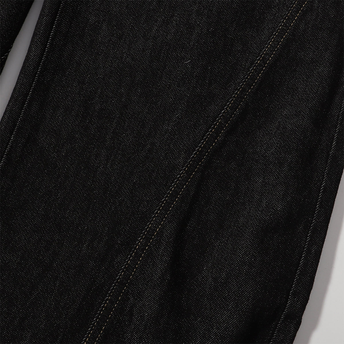 Contrast Stitching Detail Wide Leg Denim Pants