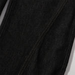 Contrast Stitching Detail Wide Leg Denim Pants