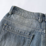 Vintage Wash Straight Leg Denim Bermuda Shorts