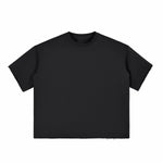 Boxy Cropped Raw Edge T-Shirt