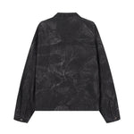 Streetwear Black Washed Denim Jacket