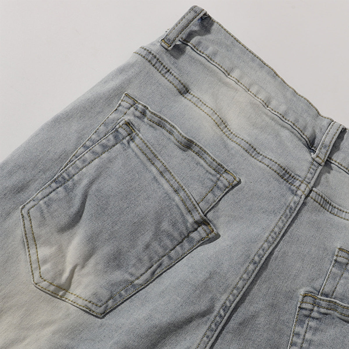 Light Blue Vintage Wash Flared Denim Jeans
