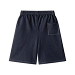 High Waist Tie Belt Relaxed Denim Shorts