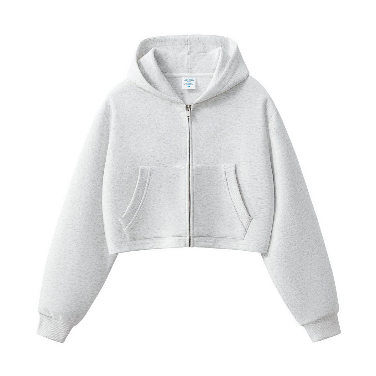 Women's Solid Zip-Front Cropped Hoodie