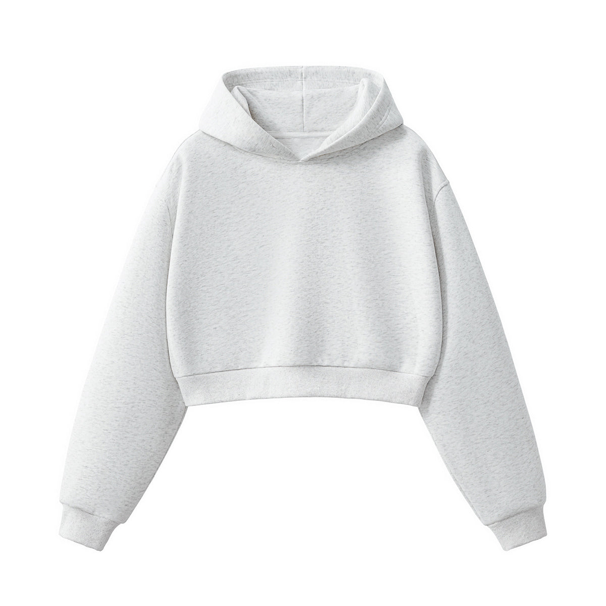 Women's Solid Color Relaxed Cropped Hoodie