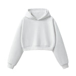 Women's Solid Color Relaxed Cropped Hoodie
