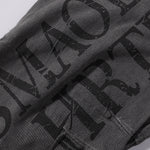 Wide Leg Black Bold Letter Print Jeans