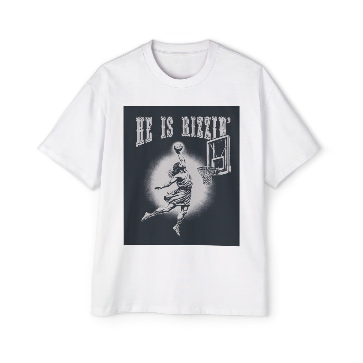 Jesus Playing Basketball Graphic Tee-INNBLAC Fashion Apparel