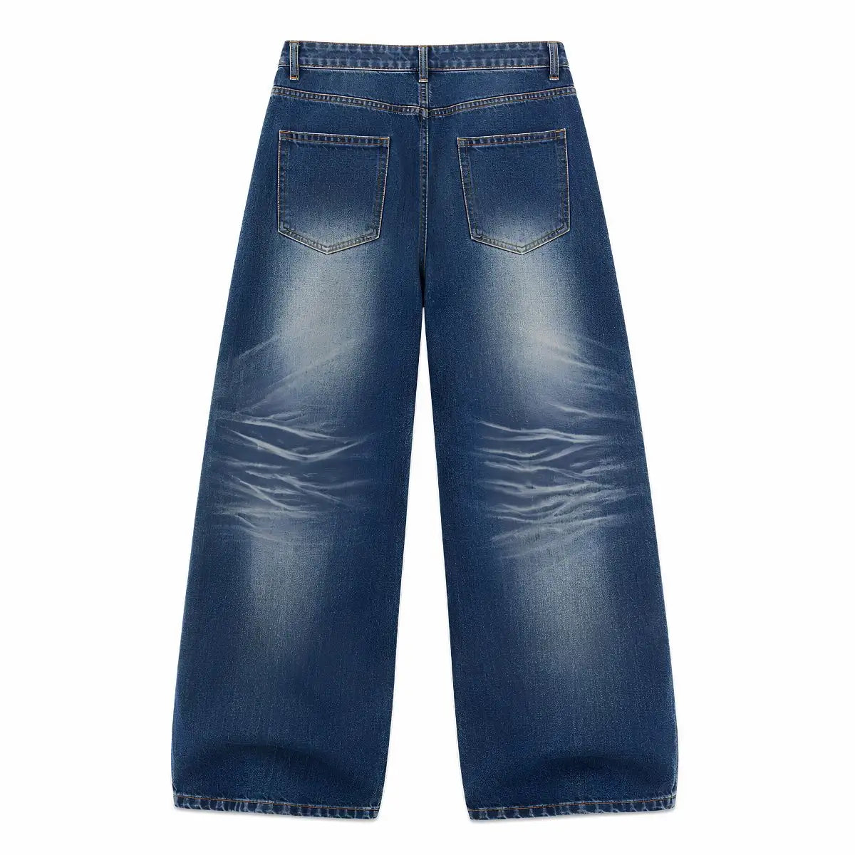 Vintage Whiskered Straight-Leg Denim Jeans