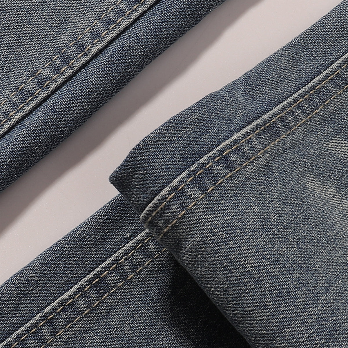 Faded Wash Vintage Relaxed Wide Leg Denim Jeans