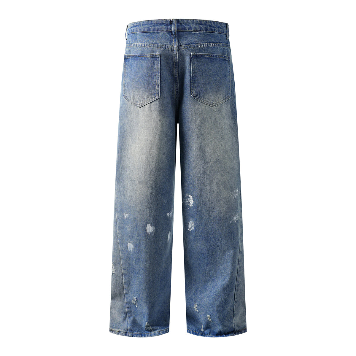 Paint Splatter Distressed Baggy Denim Pants