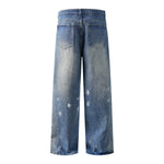 Paint Splatter Distressed Baggy Denim Pants