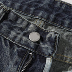 Vintage Washed Distressed Light Blue Wide Jeans