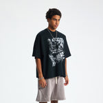 Seamless Print Oversized Boxy Cotton Tee