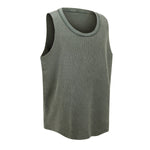 Wax-Dye Waffle Knit Vintage Washed U-Neck Vest