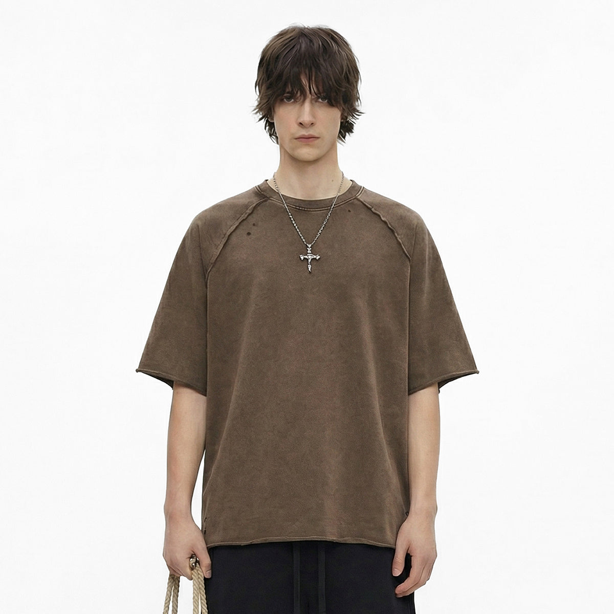 Heavy Washed Wax-Dyed High Street Raglan Tee