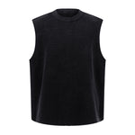 Vintage Washed Knitted Sleeveless Fitted Tank Top
