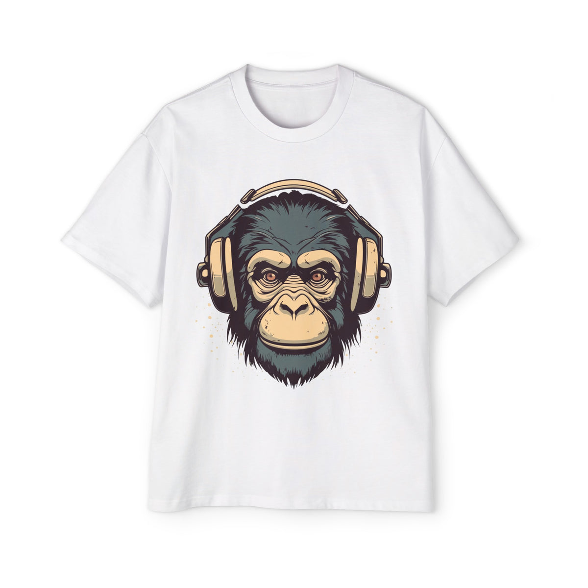 Monkey With Headphones Vintage Graphic Tee-INNBLAC Fashion Apparel